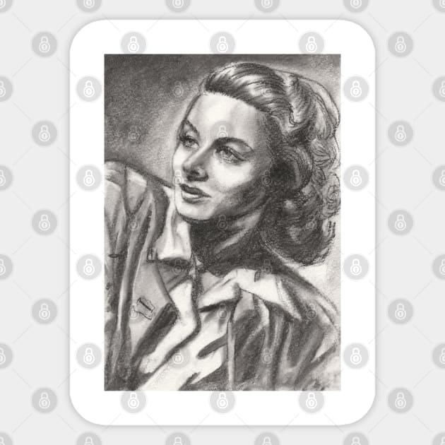 Ingrid Bergman Sticker by Svetlana Pelin